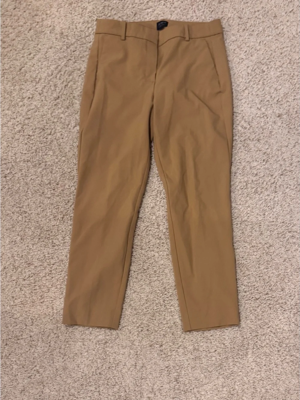 J. Crew Ruby Pants Slim Cropped Ankle Pants in Camel, minimalist, classic